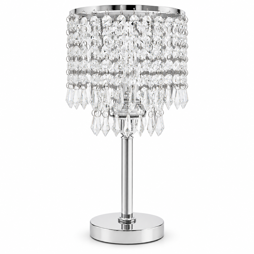 Lampe de chevet en verre cristal PERLE, vue produit sur fond neutre