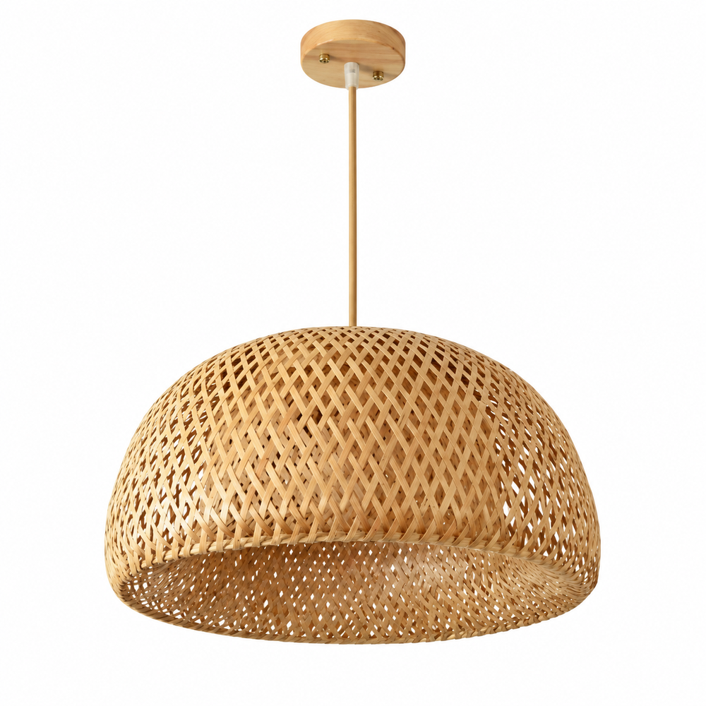 Suspension Rotin Bambou Tressé Bohème — OSIER — packshot sur fond blanc