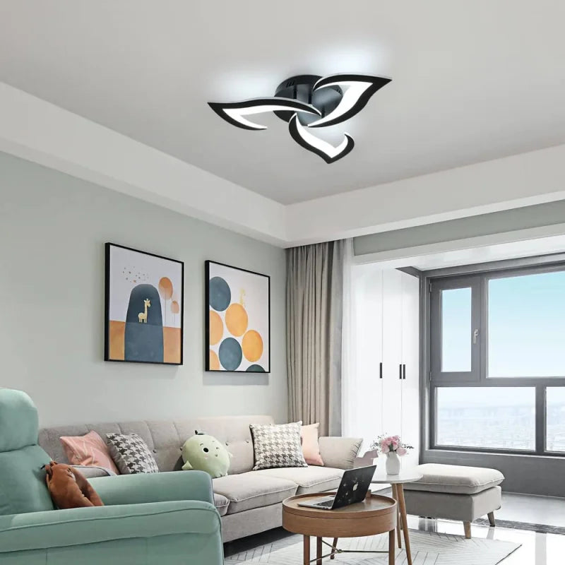 Plafonnier LED Fleur Noir Ø52 cm 36 W — COROLLE