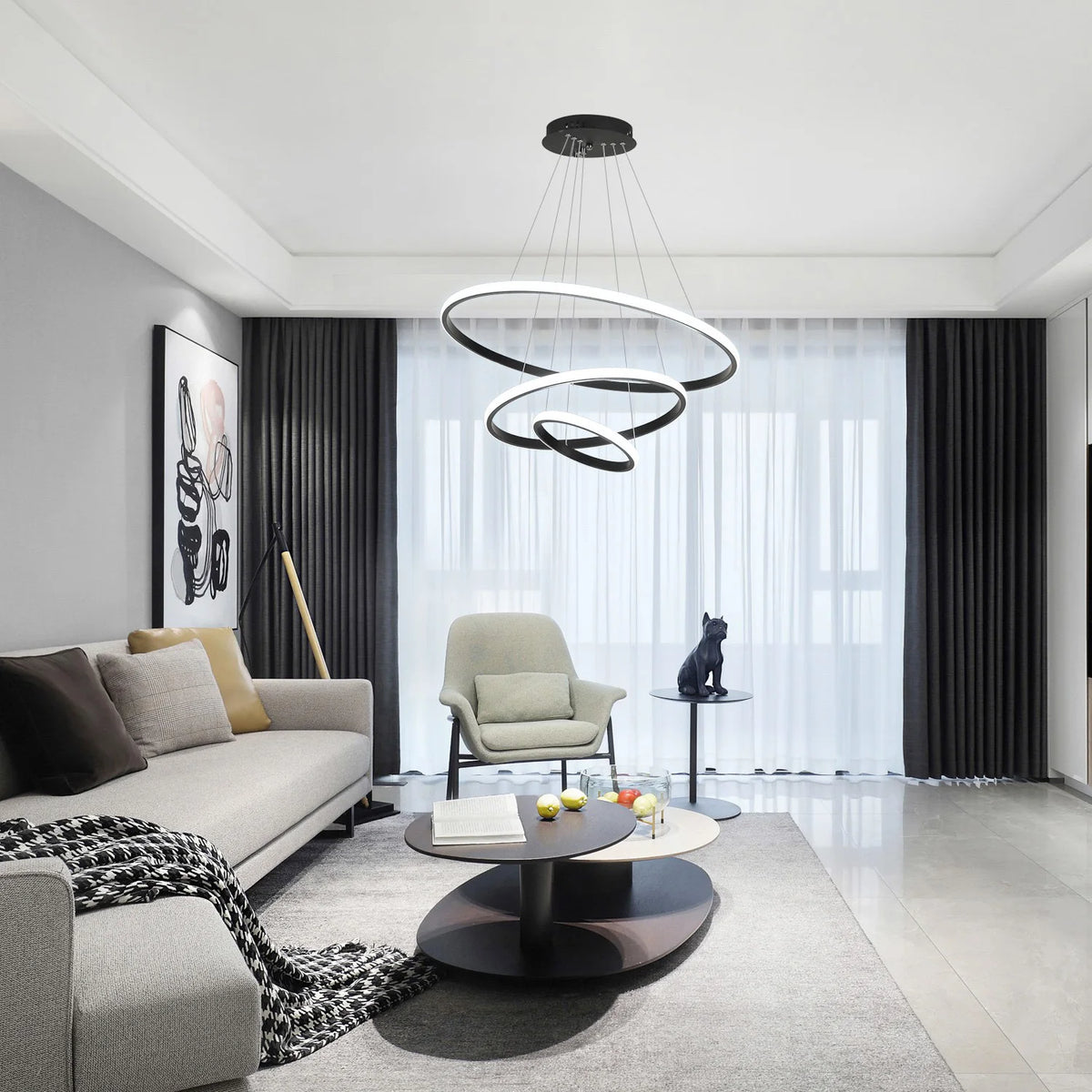 Suspension LED 3 Anneaux Hauteur Réglable — ANNEAU