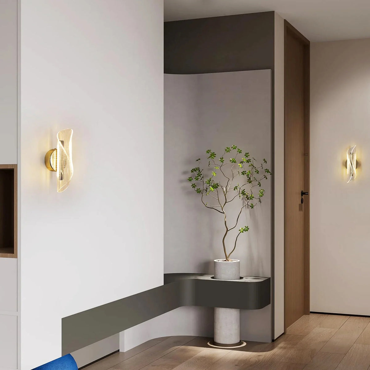 Applique murale LED dorée ORÉE, vue de détail