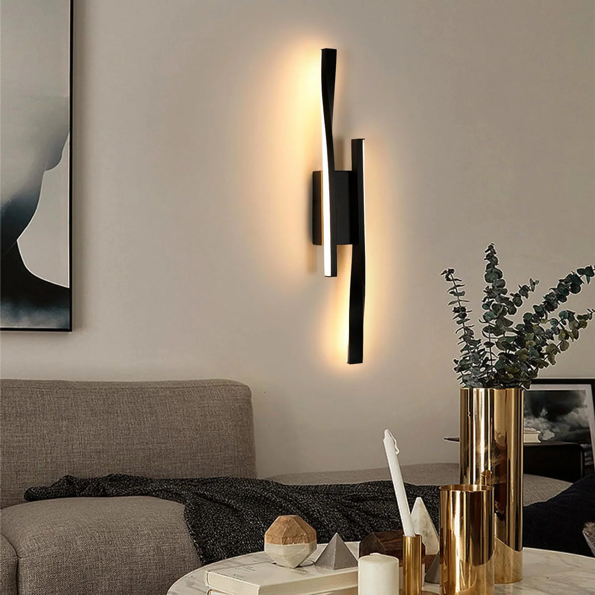 Applique Murale LED Noire Minimaliste 16 W — TRAIT