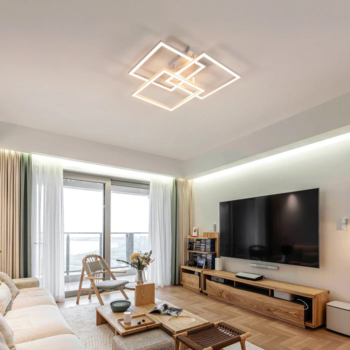 Plafonnier LED carré dimmable STRATE en situation dans un intérieur