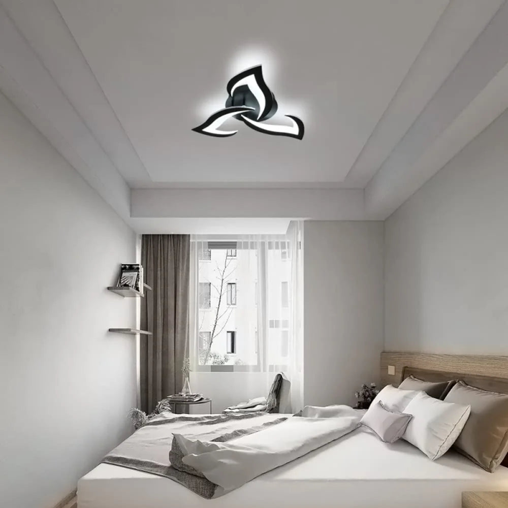 Plafonnier LED Fleur Noir Ø52 cm 36 W — COROLLE