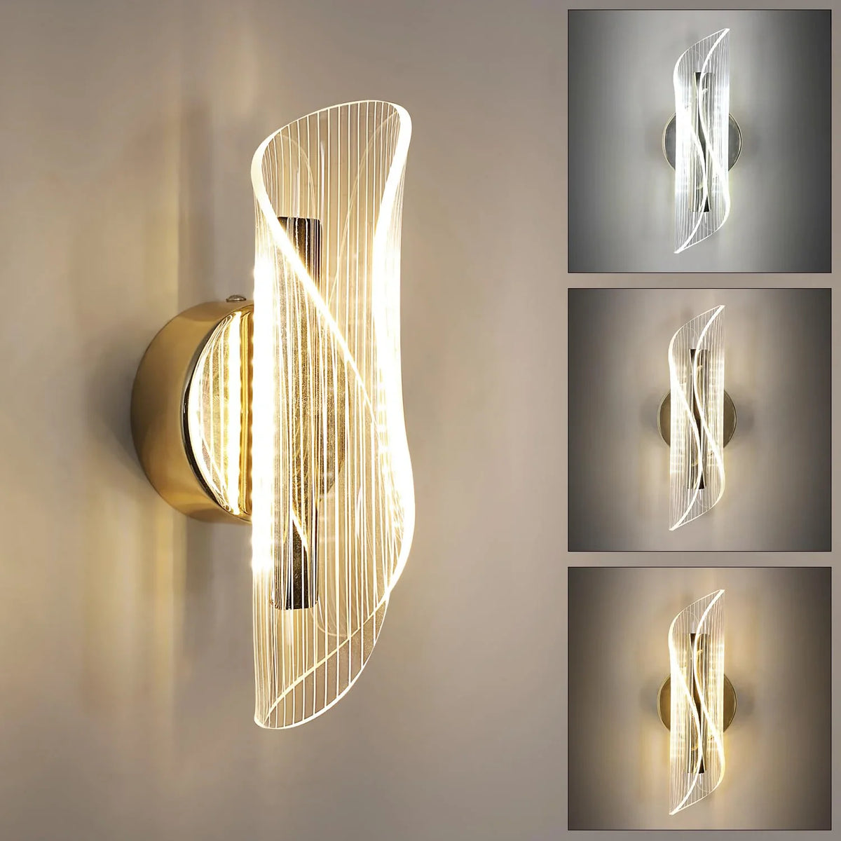 Applique murale LED dorée ORÉE en situation dans un intérieur