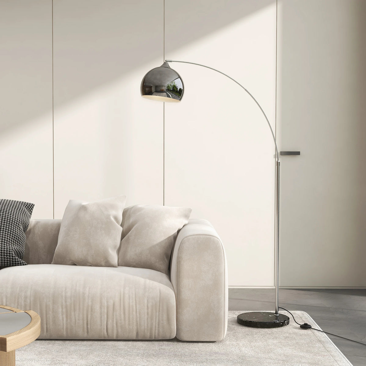 Lampadaire Arc Métal Base Marbre 180 cm — ARCADE