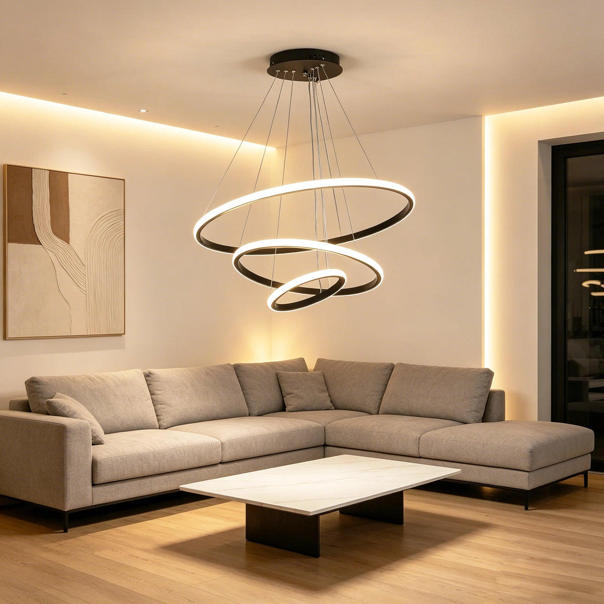 Suspension LED 3 Anneaux Hauteur Réglable — ANNEAU