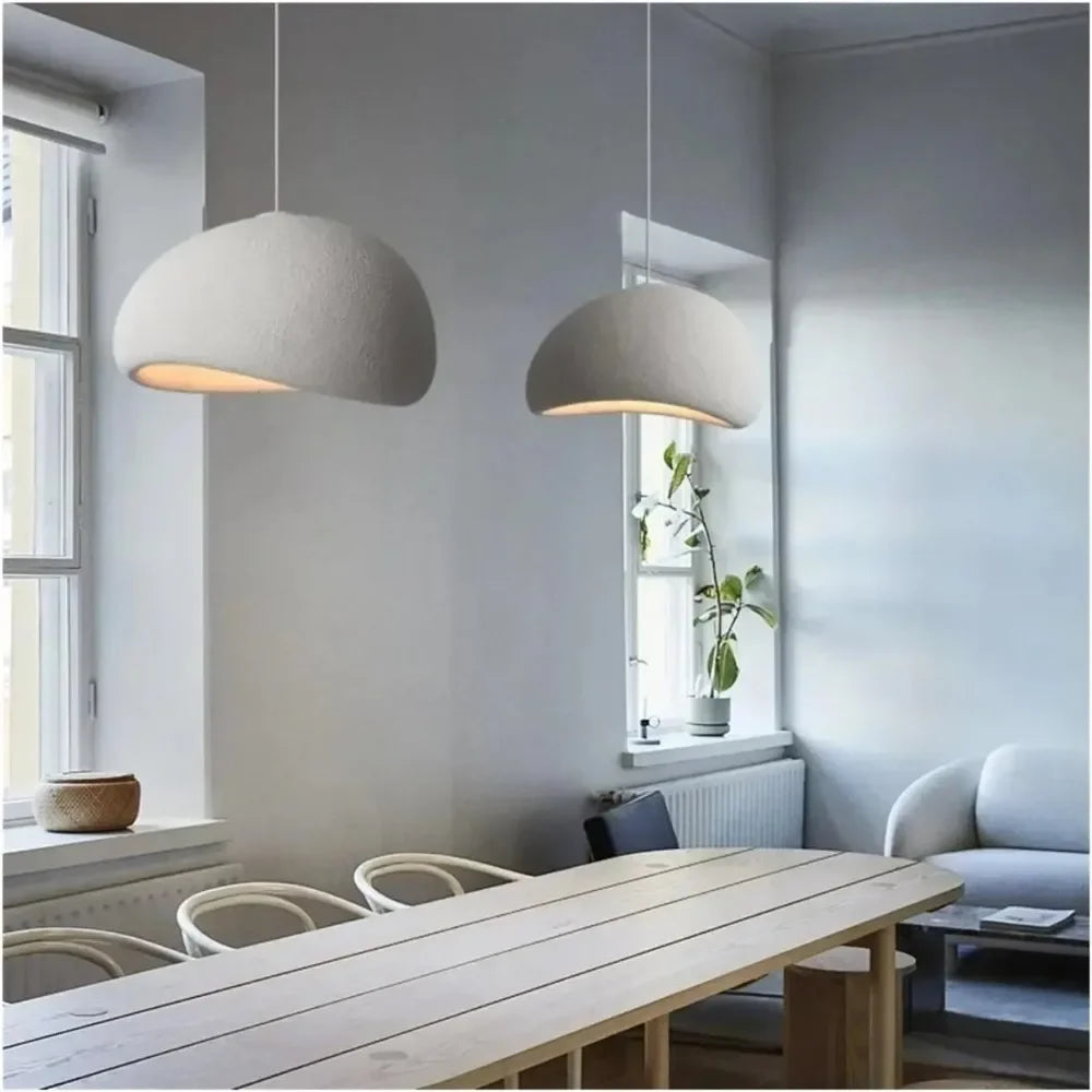 Suspension Ovale Résine Beige Ø30 cm — GALET