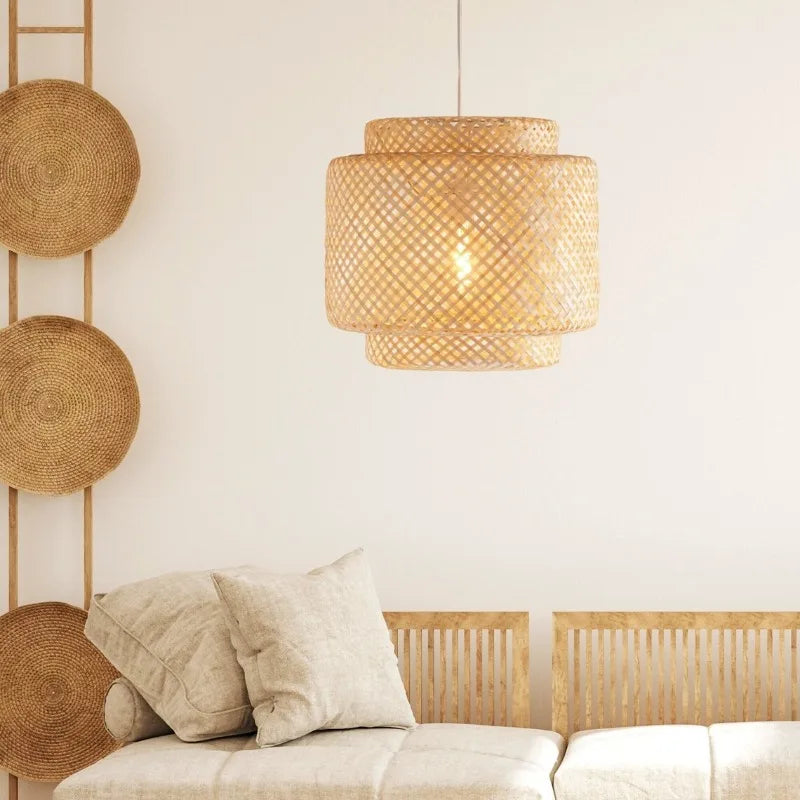 Suspension Bambou Tressé Main Ø40 cm — SUZUKA