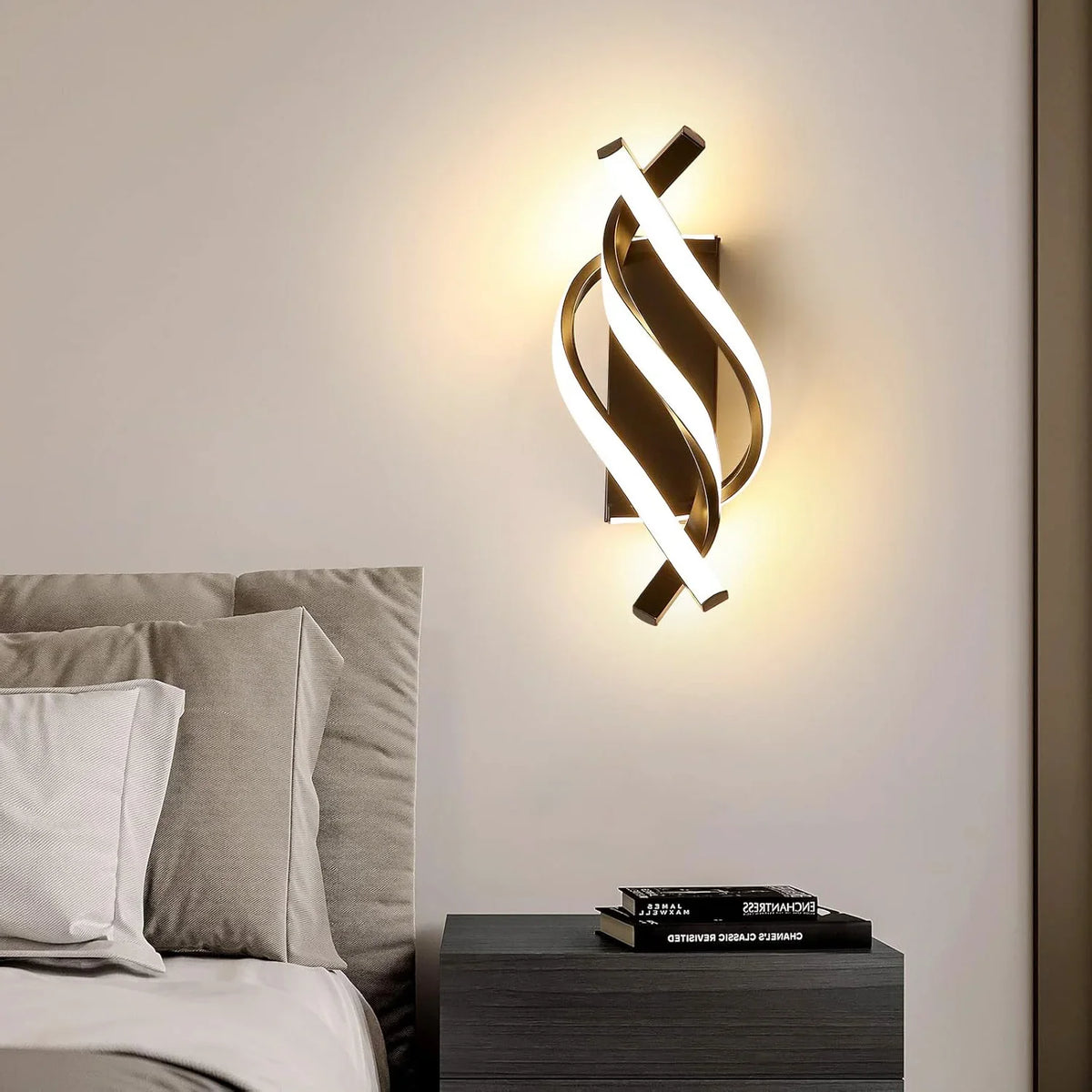 Applique murale LED noire SILLON, autre vue en situation