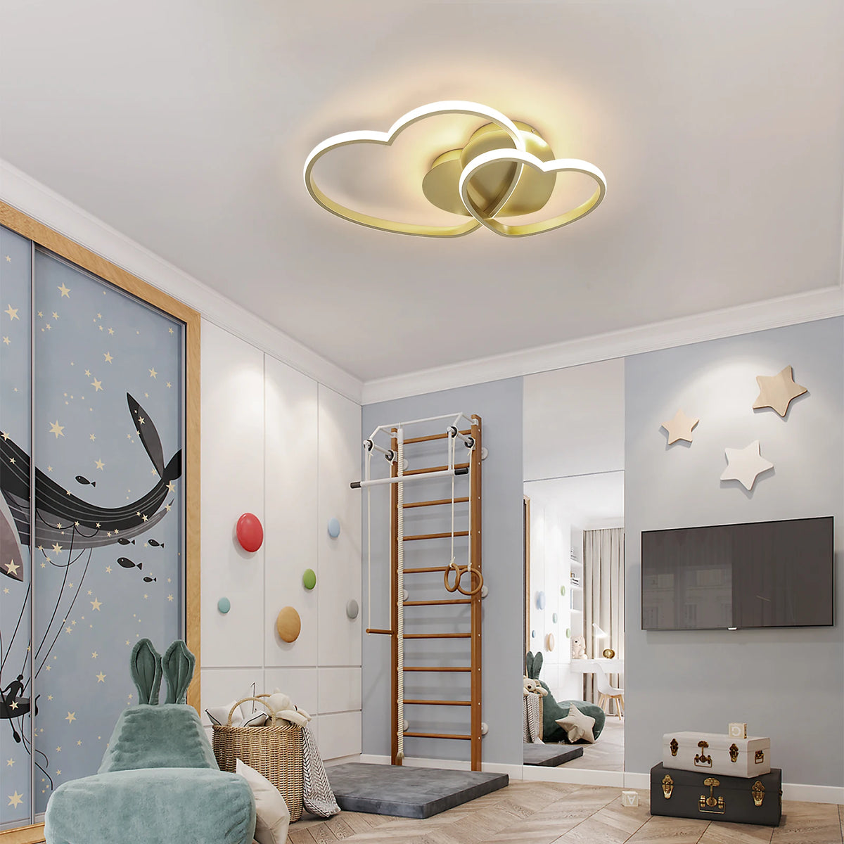Plafonnier LED Doré 40 W 3 Teintes — CŒUR