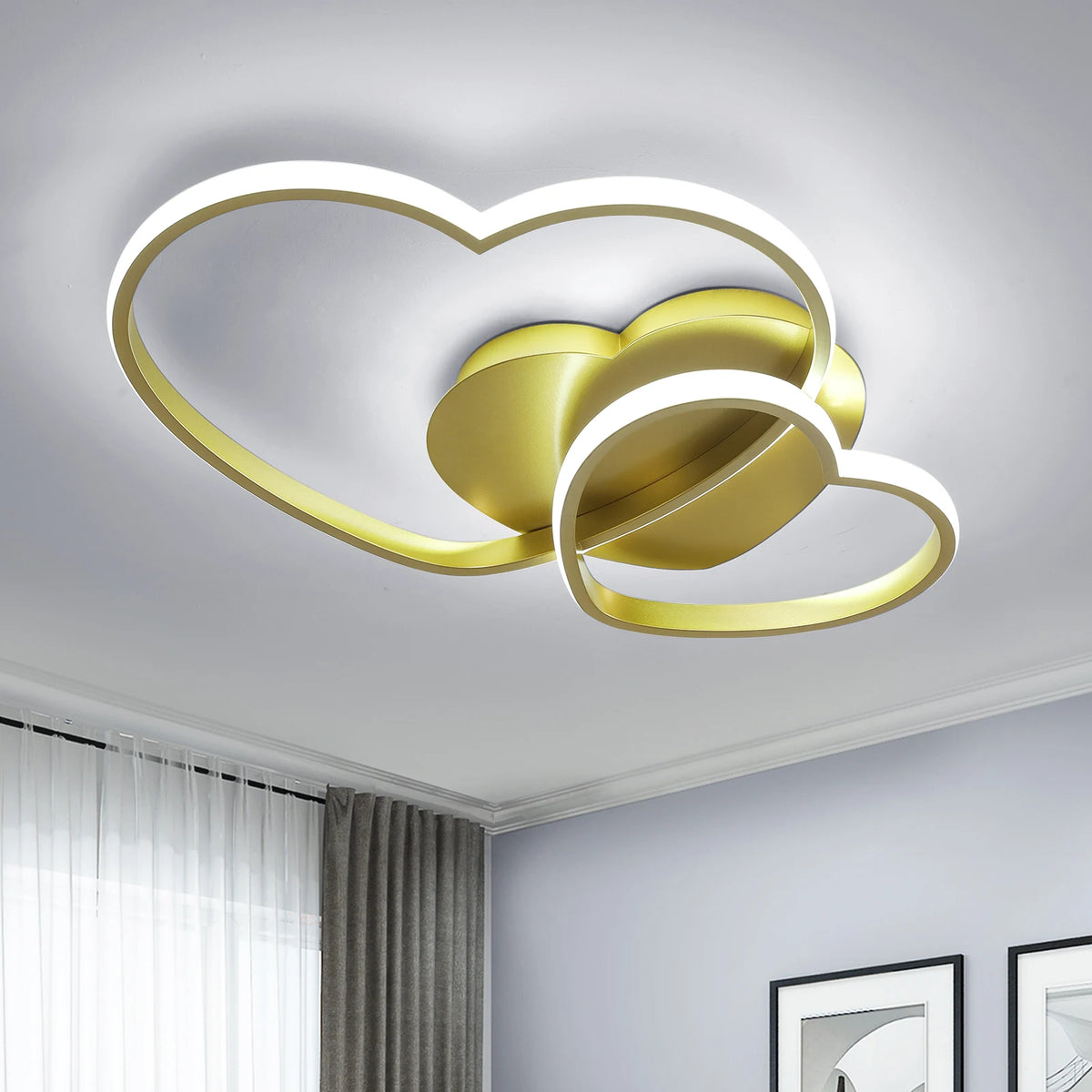 Plafonnier LED Doré 40 W 3 Teintes — CŒUR