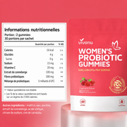 Tableau nutritionnel en français des gummies probiotiques à la canneberge