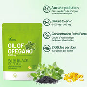 Caractéristiques en français des capsules d’huile d’origan et de nigelle