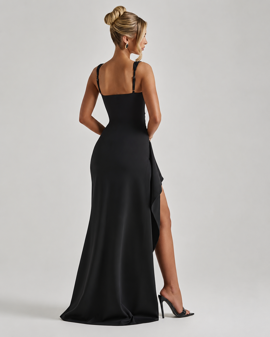 Robe longue noire Éclipse vue de dos