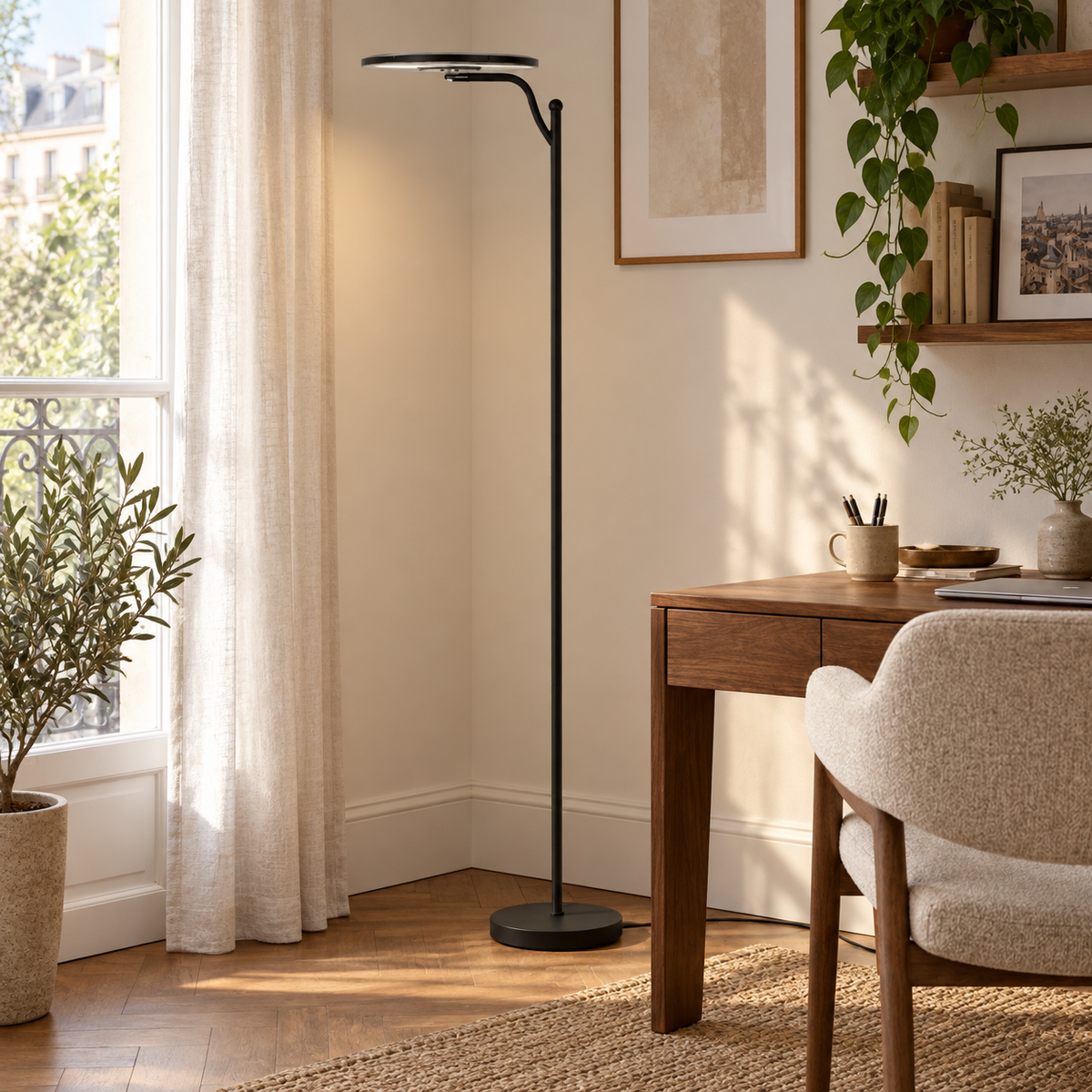 Lampadaire LED Dimmable Télécommande Liseuse — LISEUSE — mise en situation naturelle