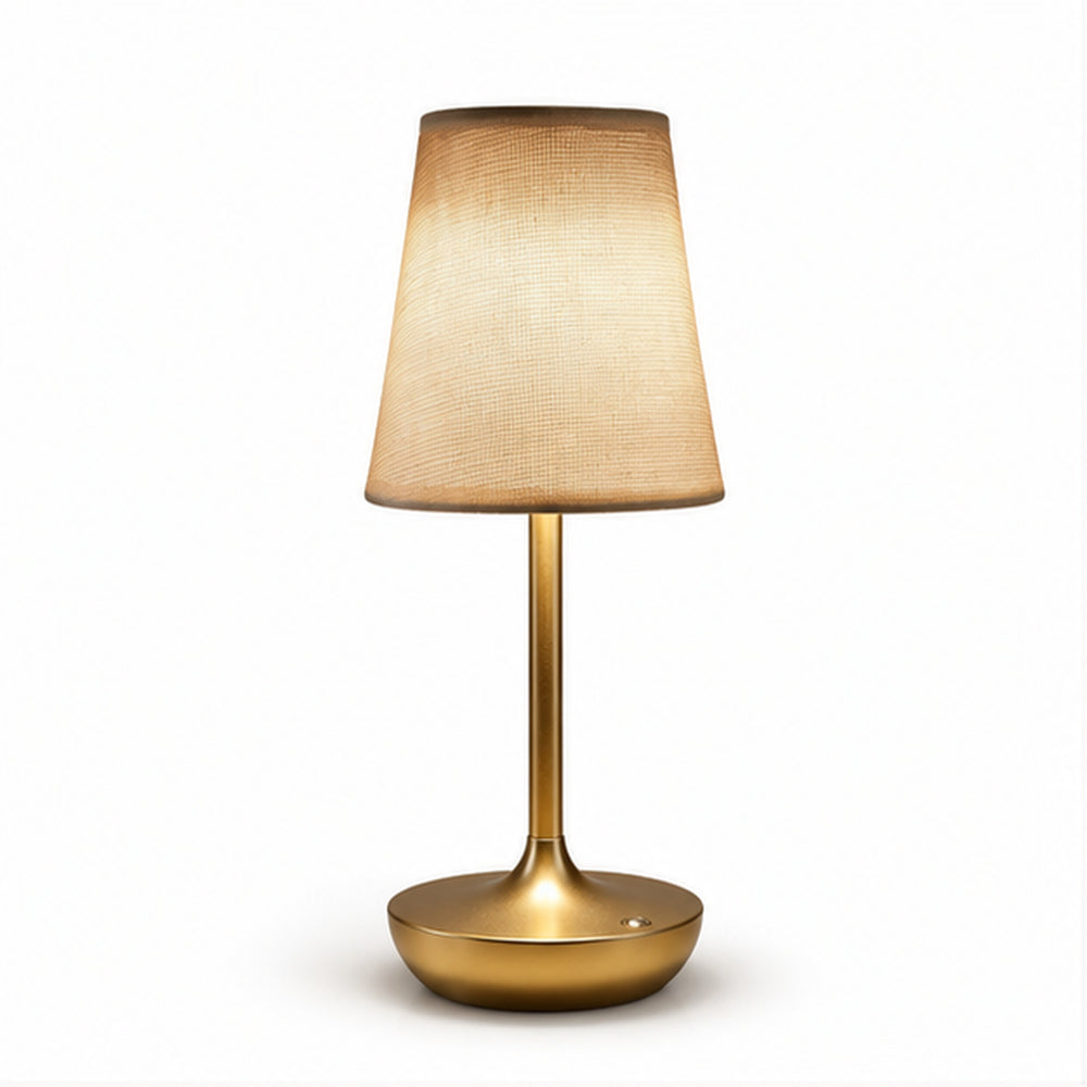 Lampe de chevet rétro dorée AMBRE, vue produit sur fond neutre