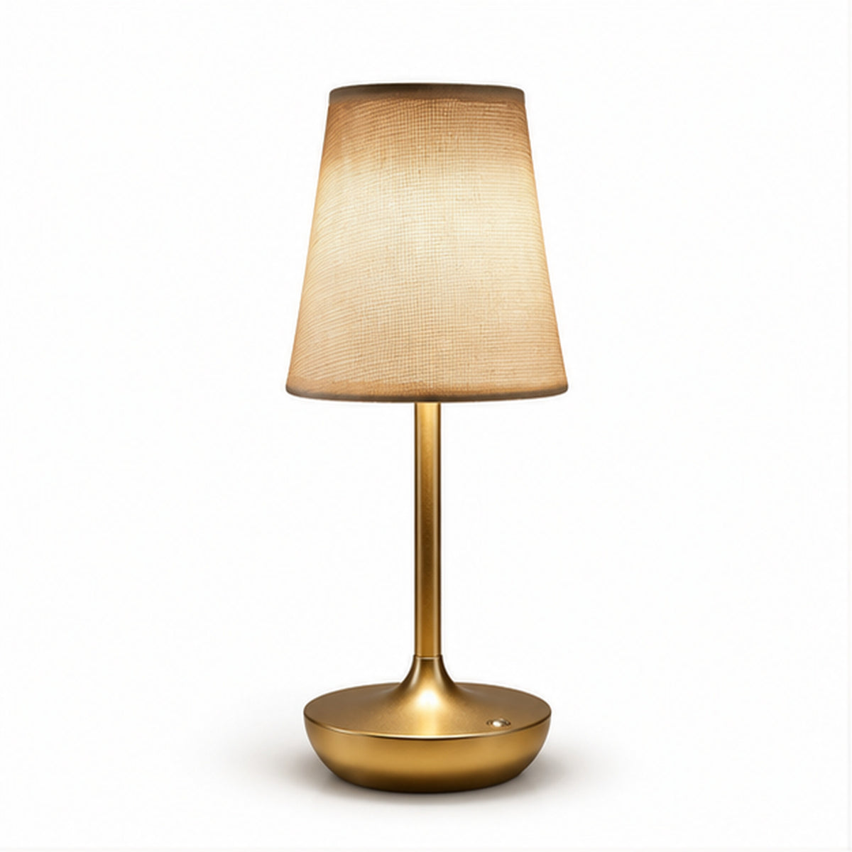 Lampe de chevet rétro dorée AMBRE, vue produit sur fond neutre