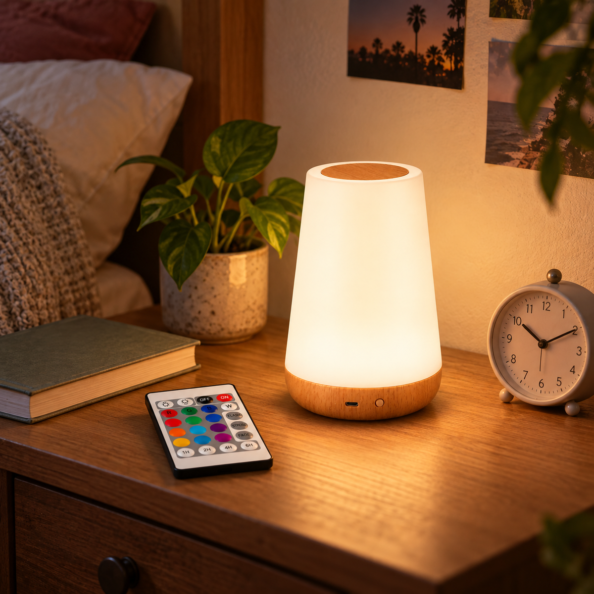 Lampe de chevet tactile 13 couleurs IRIS, autre vue en situation