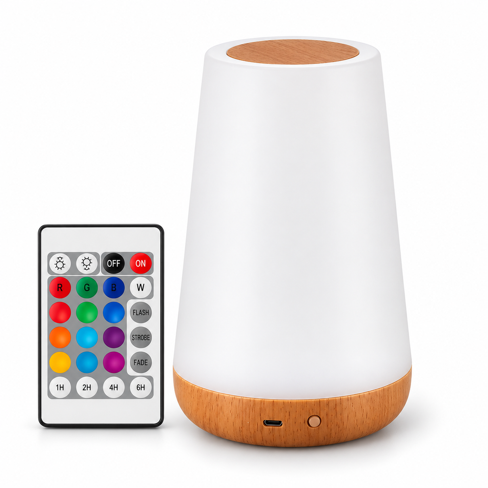 Lampe de chevet tactile 13 couleurs IRIS, vue produit sur fond neutre