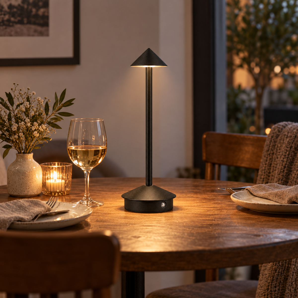 Lampe de chevet tactile sans fil VEILLE, autre vue en situation