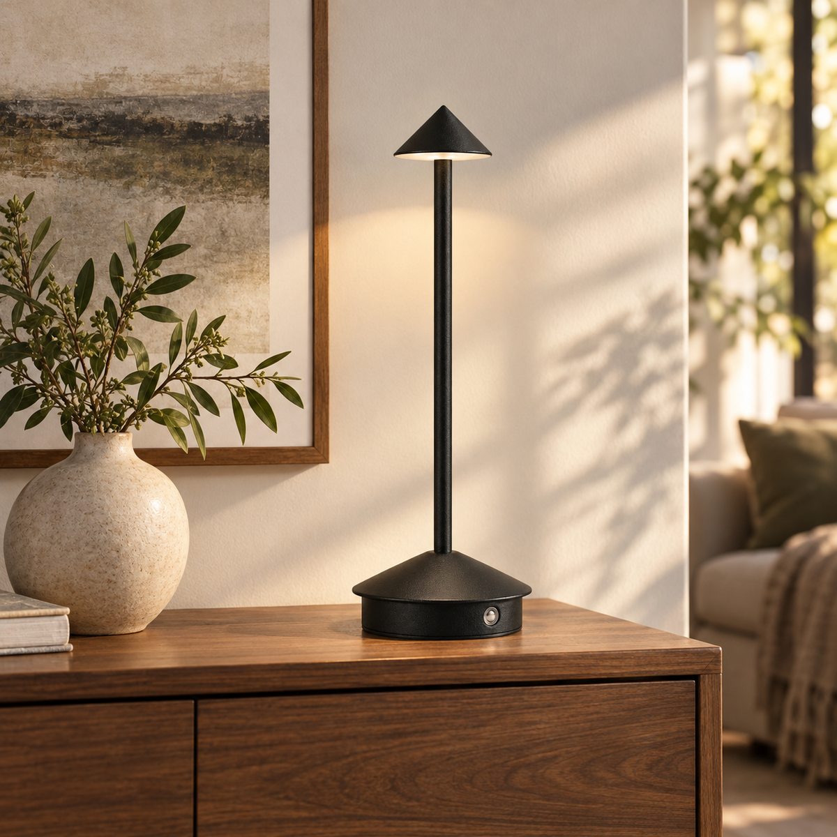 Lampe de chevet tactile sans fil VEILLE, vue de détail