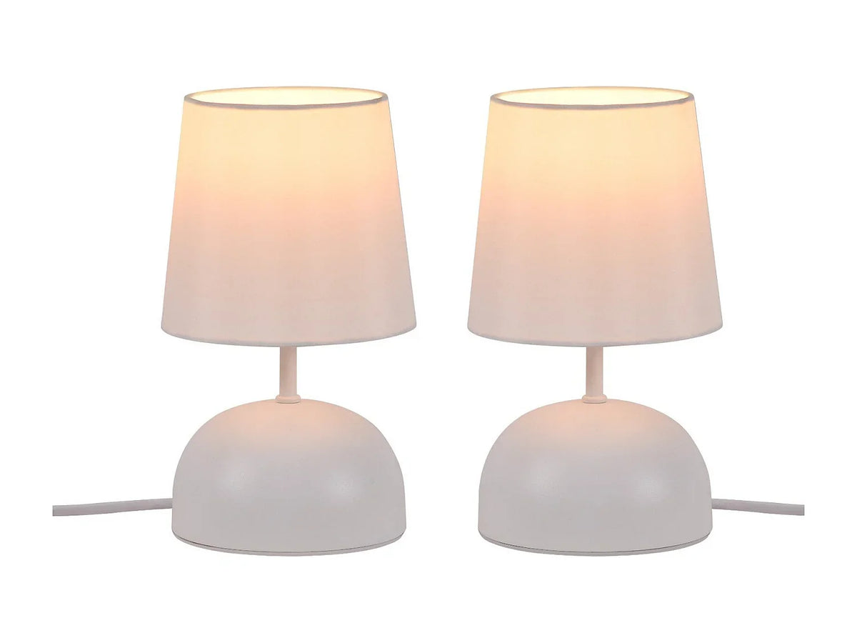 Duo de lampes de chevet blanches OPALE, vue produit sur fond neutre