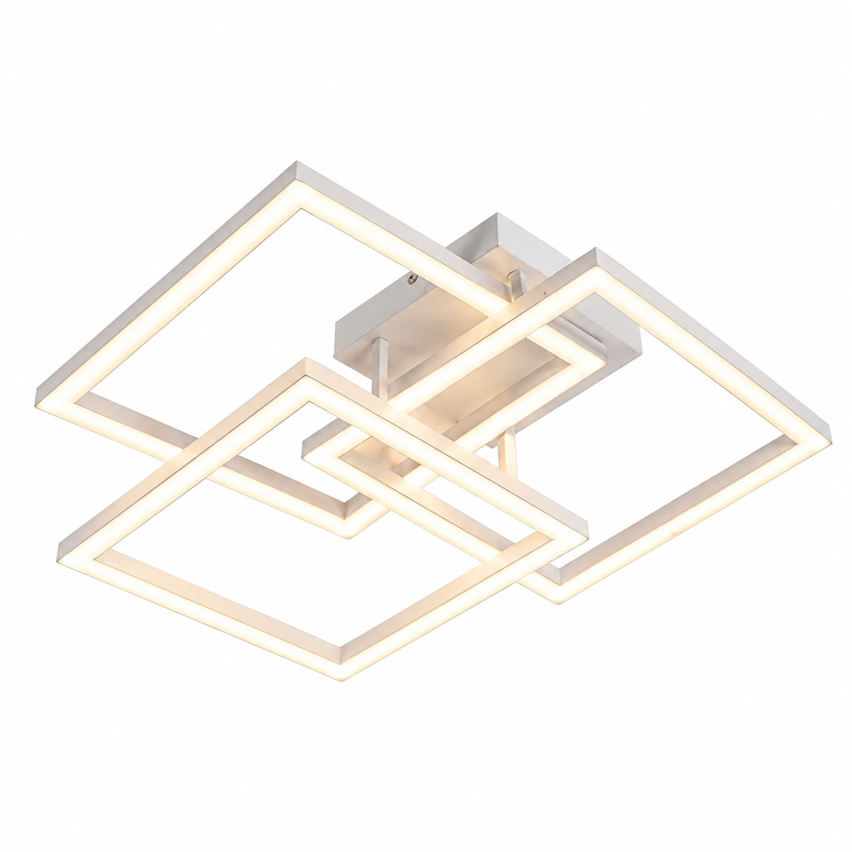 Plafonnier LED carré dimmable STRATE, vue produit sur fond neutre