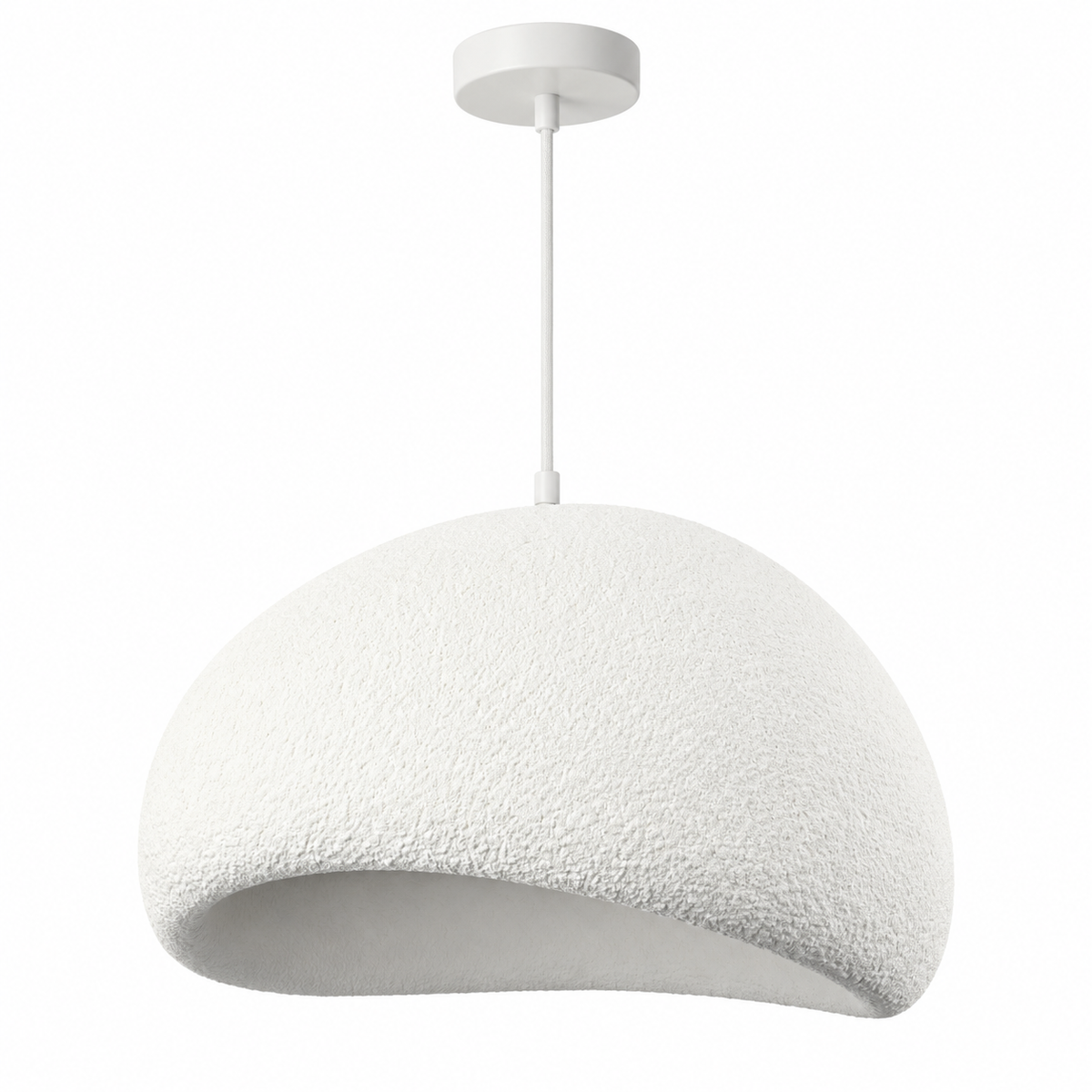 Suspension Ovale Résine Beige Ø30 cm — GALET — packshot sur fond blanc