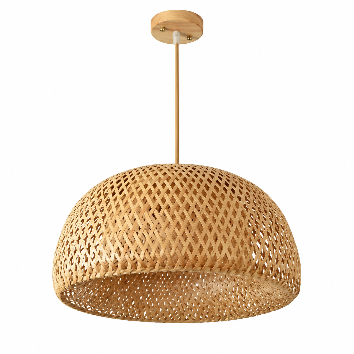 Suspension Rotin Bambou Tressé Bohème — OSIER — packshot sur fond blanc